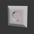 White Wall Socket With Square Frame And Round Plug Holes For Home Use 3d model
