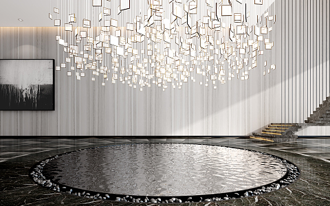 Modern crystal chandelier 3d model