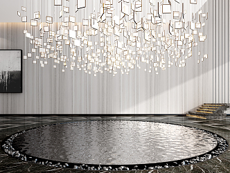 Modern crystal chandelier 3d model