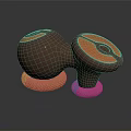 Musical Instrument Art Supplies Brown Drums With Orange Accents And Woven Mats Base