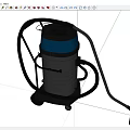 Industrial Commercial Vacuum Cleaner With Cylindrical Tank Wheels And Cleaning Hose