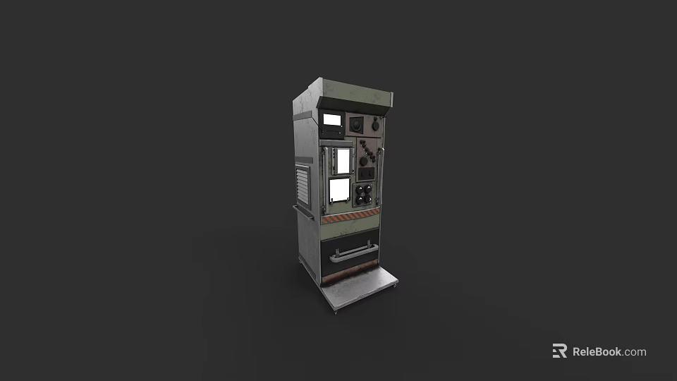 Commercial Equipment with Gray Metal Body Control Panel Display Window and Stable Base 3d model 