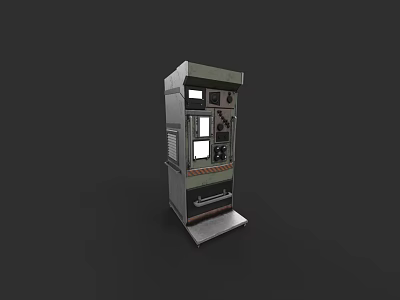 Commercial Equipment with Gray Metal Body Control Panel Display Window and Stable Base 3d model