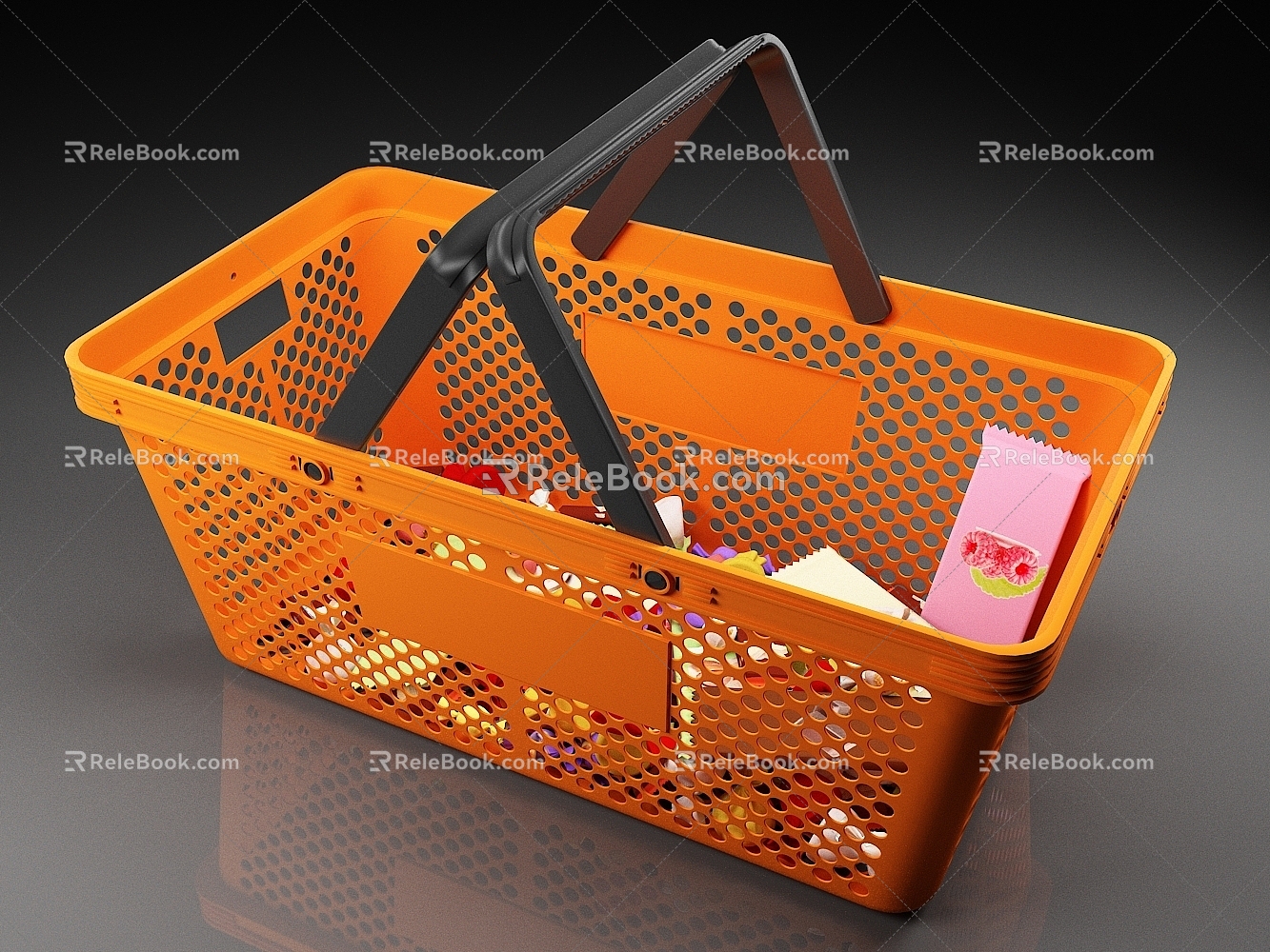 Supermarket Shopping Basket Basket Plastic Basket Plastic Basket 3d model