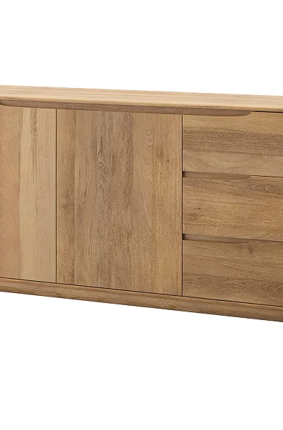 Modern Natural Wood Entryway Side Cabinet With Two Doors And Three Drawers 3d model
