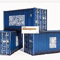 Blue Industrial Shipping Containers Stacked For Heavy Duty Storage And Transport