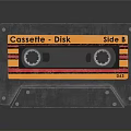 Vintage Cassette Disk With Yellow Label Side B Red Stripes And DJ3 Marking