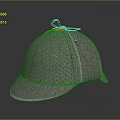 Gray Tweed Classic Hat With Flat Brim And Tie Closure Design