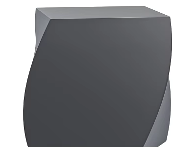 Minimalist Modern Gray Stool Featuring Unique Curved Geometric Sculptural Design Structure 3d model