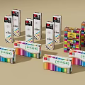Colorful Marker Sets With Vibrant Packaging Different Box Designs And Various Colors 3d model