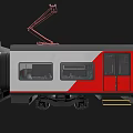 Modern Red And White Train Exterior With Streamlined Front And Multiple Cars 3d model