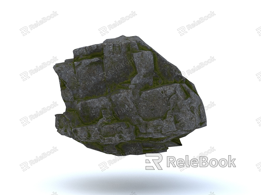 Rock Stone Stone Moss Stone Natural Landscape model