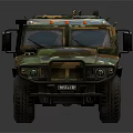 Military Armored Vehicle With Camouflage Paint Off Road Tires And Military Insignia