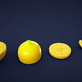 Fresh Whole Halved and Sliced Lemons Beautifully Arranged on Dark Background