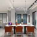 Modern Specialty Store Interior With Glass Windows Display Counter And Pendant Lights