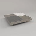 Modern Coffee Table With Gray And White Square Panels And Layered Design 3d model