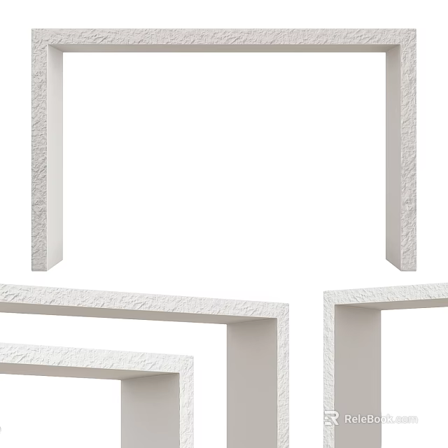 White Textured Door Arch Design For Modern Interior Decor And Home Renovation 3d model 