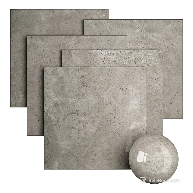 Grey Square Building Components With Various Sizes And Transparent Round Sphere 3d model