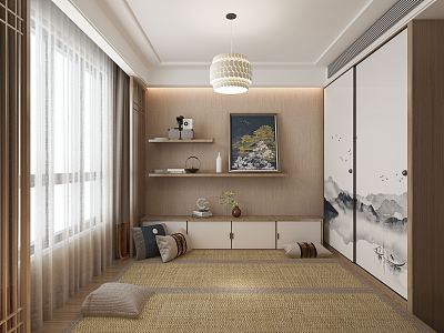 New Chinese Tatami Bedroom model