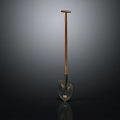Sturdy Agricultural Equipment Shovel With Wooden Handle And Metal Blade For Farming
