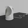 Essential White Electric Kettle Kitchen Appliance With Power Cord On Black Tabletop