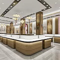 Jewelry Store Interior Design with Elegant Display Counters Ceiling Lights and Jewelry Displays