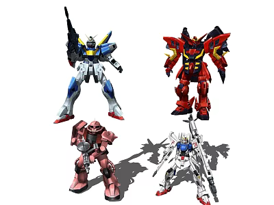 Smart Machines with Various Colored Robot Models and Detailed Mechanical Designs 3d model