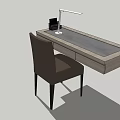 Wooden Desk With Table Lamp Stationery Holder Drawer And Chair