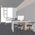 Hospital Outpatient Clinic Modern Interior White Walls Wooden Cabinets Desk Computer Chair Bright Window Light