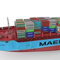 Maersk Line Container Ship Loaded With Multicolored Containers For Maritime Cargo Transport