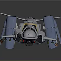 Futuristic Sci fi Aircraft Model With Gray Body Multiple Engines And Streamlined Shape Features