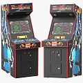 Retro Arcade Gaming Machines With Dual Screens And Two Player Control Panels For Entertainment