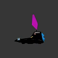 Futuristic Spacecraft Design With Pink Cone Top And Blue Thrusters For Space Exploration