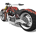 Modern Motorcycle 3d model