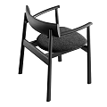 Modern Single Chair With Black Wooden Frame Armrests And Comfortable Upholstered Seat