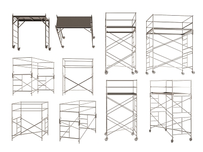 Scaffolding Site Quilting Rack Iron Rack Support Rack Hand-tripod Rack Construction Equipment model