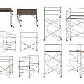 Scaffolding Site Quilting Rack Iron Rack Support Rack Hand-tripod Rack Construction Equipment 3d model