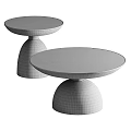 Modern Round Side Tables with Black Bell Shaped Bases and White Tabletop 3d model