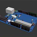 High Quality Electronic Circuit Board With Black Connectors And White Components