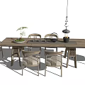 Elegant Tea Table And Chairs With Wooden Top Tea Set And Hanging Lamp