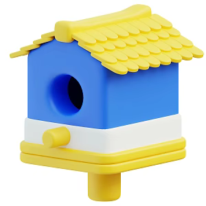 Modern Bird House Cartoon Bird House Animation Bird House 3d model