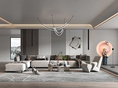 modern living room 3d model