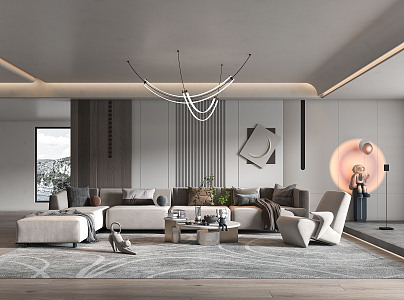 modern living room 3d model