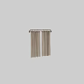 Beige Linen Window Curtains With Pleated Design For Modern Home Decoration