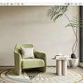 Modern Single Sofa Casual Single Sofa 3d model