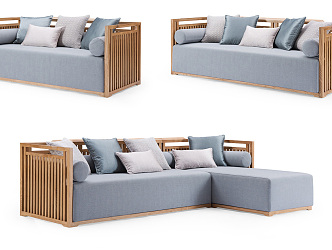 New Chinese Style Combination Sofa 3d model