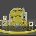 Yellow Smile Themed Photo Check In Spot With Smile Face Decorations And Yellow Cubes