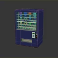 Blue Vending Machine With Transparent Compartments Control Panel And Dispensing Slot 3d model