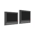 Two Modern Televisions With Sleek Black Screens And Gray Borders Design 3d model