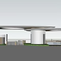 Modern Gate Oval Round Tree Gate House 3d model